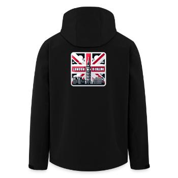 London is Calling - Men’s Recycled Softshell Jacket by Stanley/Stella - black - Back - AI Model Male 185 light (185cm)