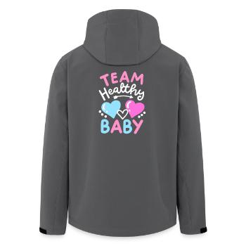 Team Gesund Baby-Geschlechts-Enthüllungsparty - Recycelte Männer Softshell-Jacke von Stanley/Stella - Anthrazit - Hinten - AI Model Male 185 light (185cm)