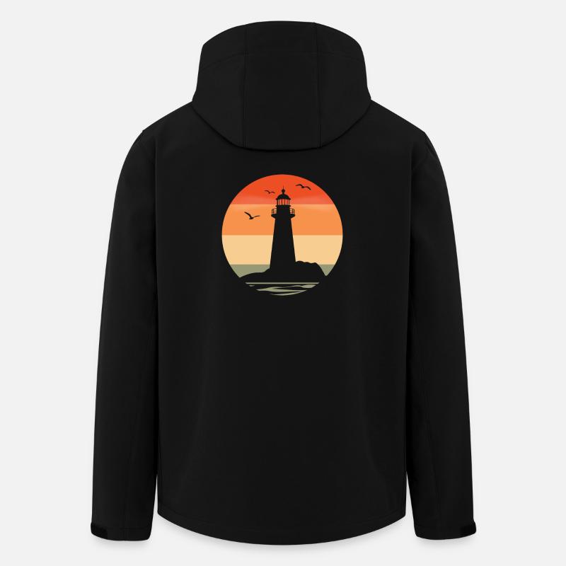 Lighthouse at sunset - Men’s Recycled Softshell Jacket by Stanley/Stella - black