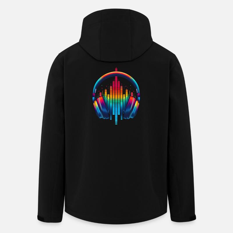Lebendiger Klang Kopfhörer Regenbogen - Recycelte Männer Softshell-Jacke von Stanley/Stella - Schwarz