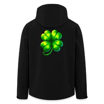 Vierblättriges Kleeblatt - Recycelte Männer Softshell-Jacke von Stanley/Stella - Schwarz - Hinten - AI Model Male 185 light (185cm)
