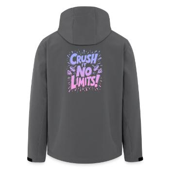 Crush it, no limits! Gym Quote - Men’s Recycled Softshell Jacket by Stanley/Stella - black - Back - AI Model Male 185 light (185cm)