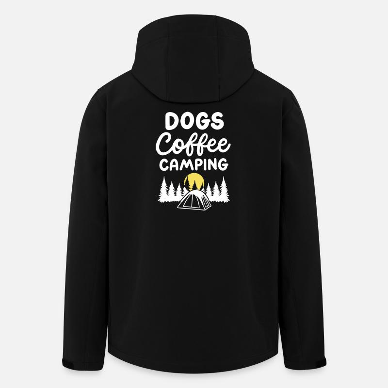 Hunde Kaffee Camping - Recycelte Männer Softshell-Jacke von Stanley/Stella - Schwarz