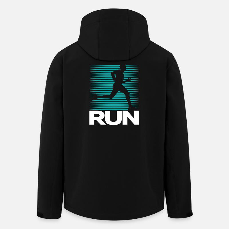 Runner Silhouette on Stripe Background - Men’s Recycled Softshell Jacket by Stanley/Stella - black