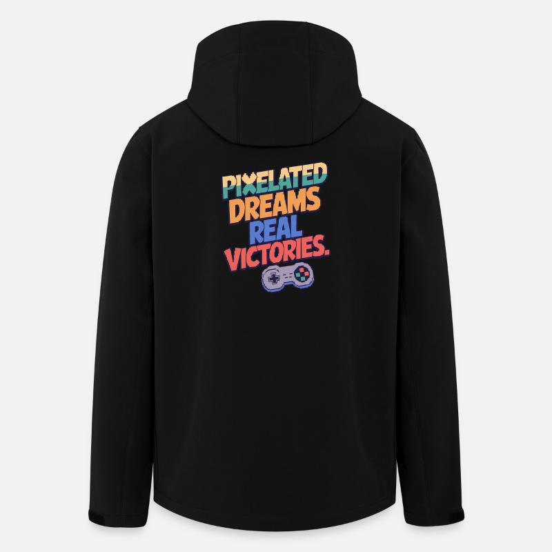 PIXELIGE TRÄUME, ECHTE SIEGE - Recycelte Männer Softshell-Jacke von Stanley/Stella - Schwarz