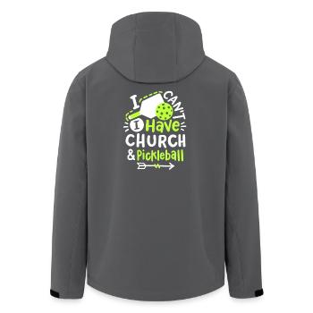 Pickleball-Spieler Christ - Recycelte Männer Softshell-Jacke von Stanley/Stella - Schwarz - Hinten - AI Model Male 185 light (185cm)