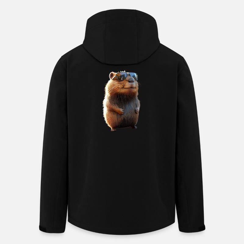 Biber Motiv Biberflüsterer Nagetiere Süßer Biber - Recycelte Männer Softshell-Jacke von Stanley/Stella - Schwarz