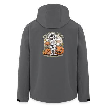 Frohe Halloween-Mumie mit Kürbissen - Recycelte Männer Softshell-Jacke von Stanley/Stella - Schwarz - Hinten - AI Model Male 185 light (185cm)
