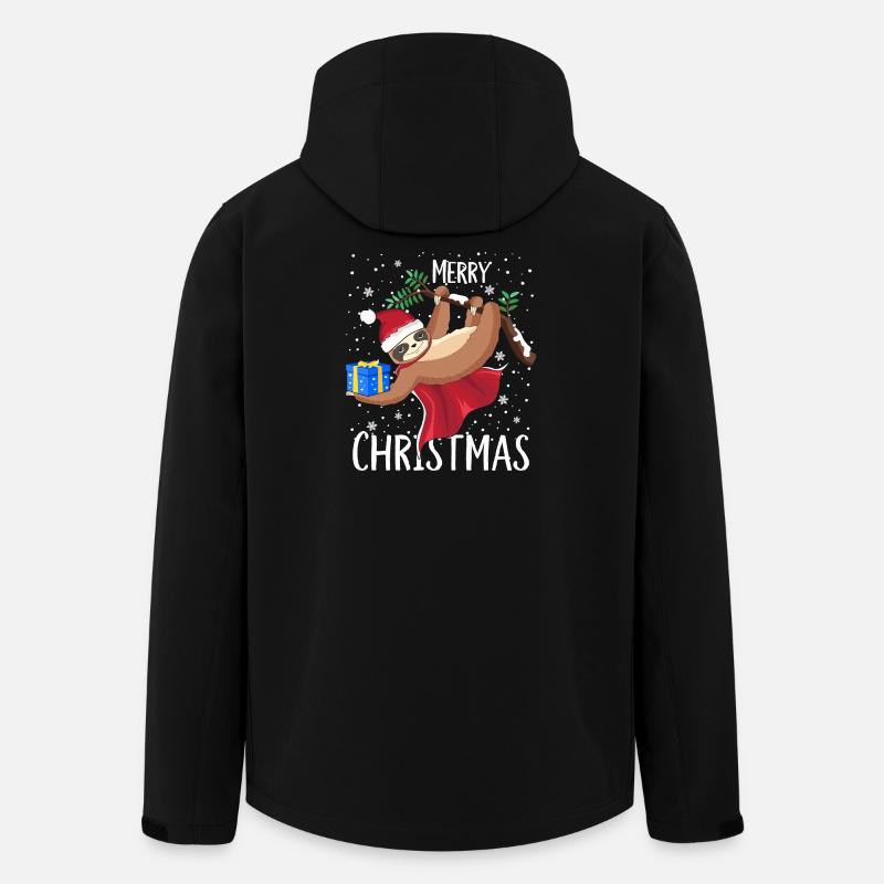 Faultier Frohe Weihnachten Schneeflocken - Recycelte Männer Softshell-Jacke von Stanley/Stella - Schwarz
