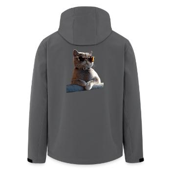 British Shorthair Chat BKH Chat Maman Chats Mignons - Veste softshell homme en polyester recyclé Stanley/Stella - charbon - Dos - AI Model Male 185 light (185cm)