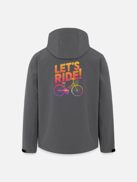 Lebendiges Fahrraddesign - Recycelte Männer Softshell-Jacke von Stanley/Stella - Schwarz