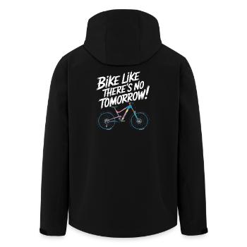 Inspirierendes Motivationsdesign für das Radfahren - Recycelte Männer Softshell-Jacke von Stanley/Stella - Schwarz - Hinten - AI Model Male 185 light (185cm)