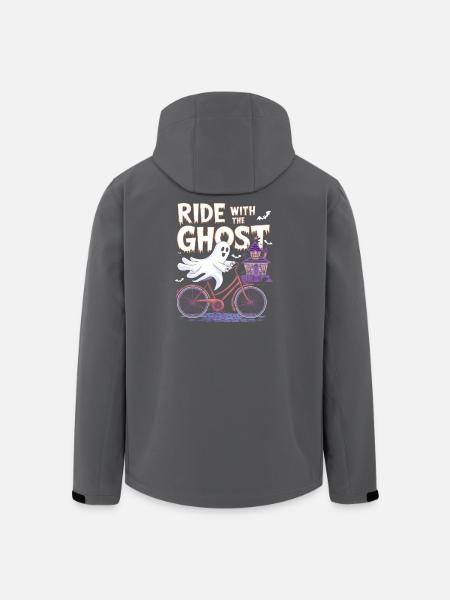 Ghostly Bicycle Ride Halloween Design - Men’s Recycled Softshell Jacket by Stanley/Stella - black