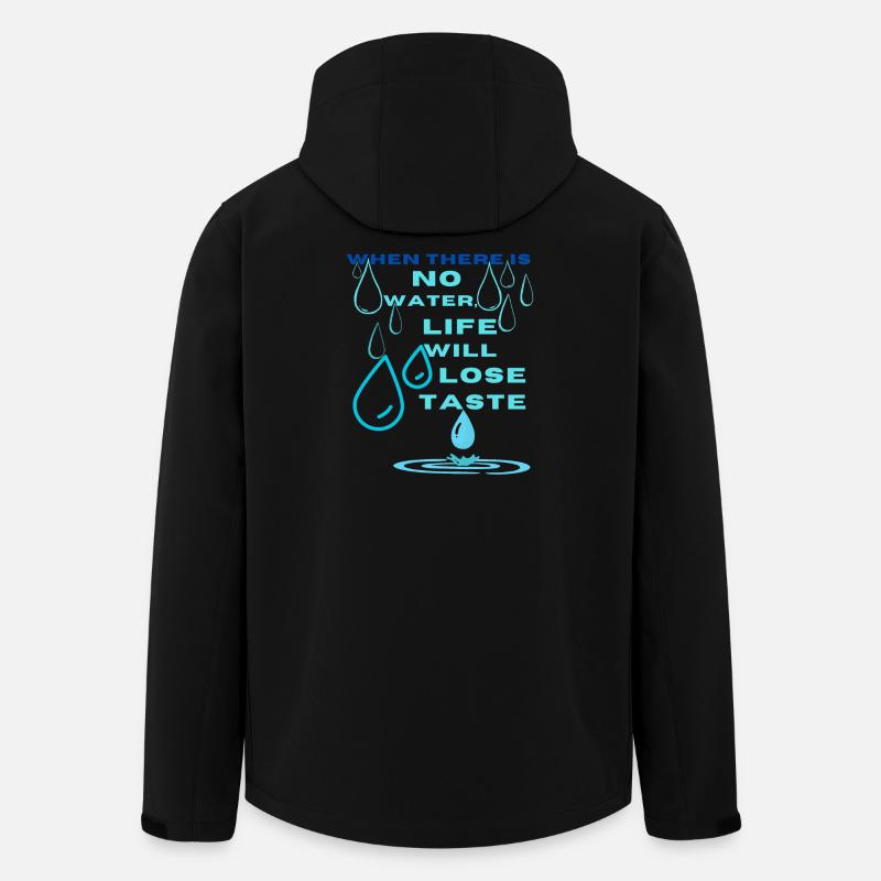 Water Conservation Inspirational Design - Men’s Recycled Softshell Jacket by Stanley/Stella - black