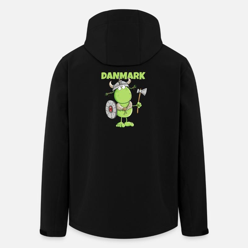 Funny Frog Viking Denmark Scandinavia - Men’s Recycled Softshell Jacket by Stanley/Stella - black