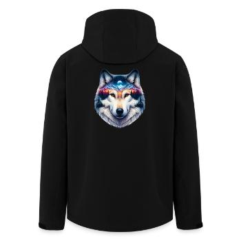 Wolf - Men’s Recycled Softshell Jacket by Stanley/Stella - black - Back - AI Model Male 185 light (185cm)