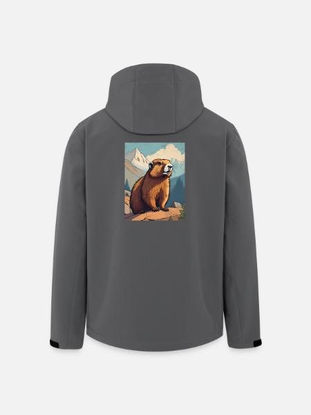 Marmot in the mountains - Men’s Recycled Softshell Jacket by Stanley/Stella - black