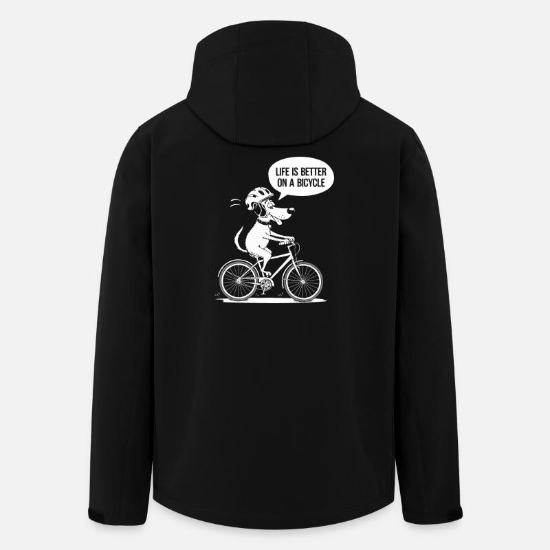 Bicycle Life Better Slogan Design - Veste softshell homme en polyester recyclé Stanley/Stella - noir