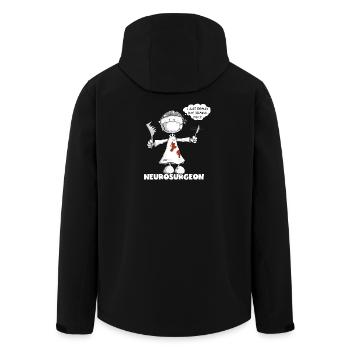 Neurochirurg Spruch Chirurg Strichmännchen Cartoon - Recycelte Männer Softshell-Jacke von Stanley/Stella - Schwarz - Hinten - AI Model Male 185 light (185cm)