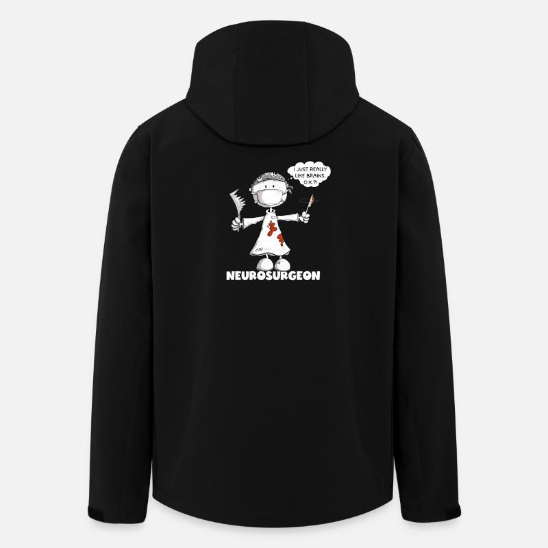 Neurochirurg Spruch Chirurg Strichmännchen Cartoon - Recycelte Männer Softshell-Jacke von Stanley/Stella - Schwarz