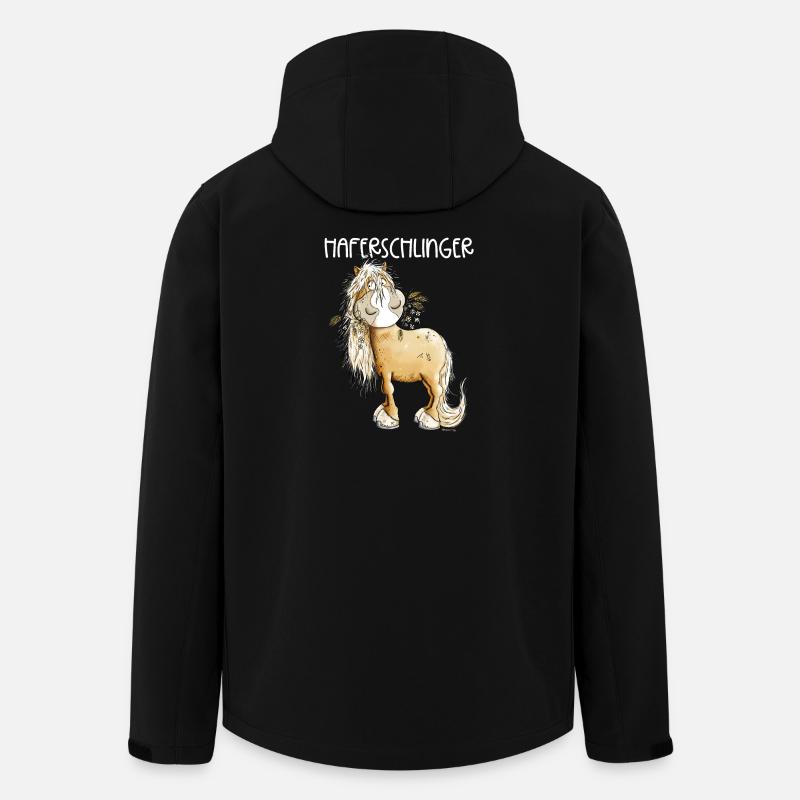 Haflinger Pferd Haferschlinger Wortspiel - Recycelte Männer Softshell-Jacke von Stanley/Stella - Schwarz