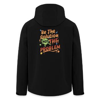 Ne soyez pas le problème, soyez la solution - Veste softshell homme en polyester recyclé Stanley/Stella - noir - Dos - AI Model Male 185 light (185cm)