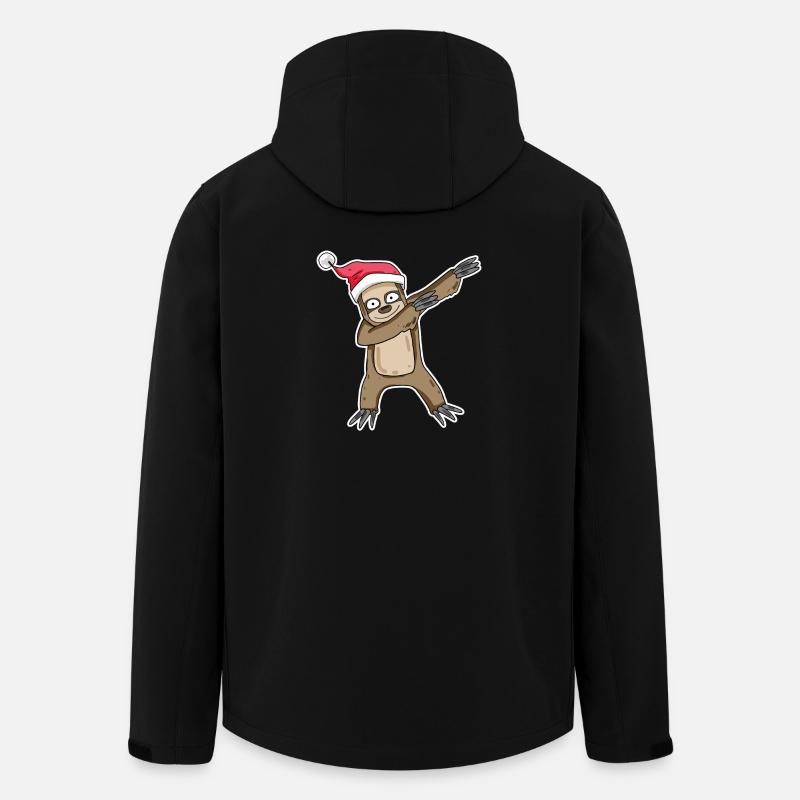 Sloth Christmas Motif - Men’s Recycled Softshell Jacket by Stanley/Stella - black