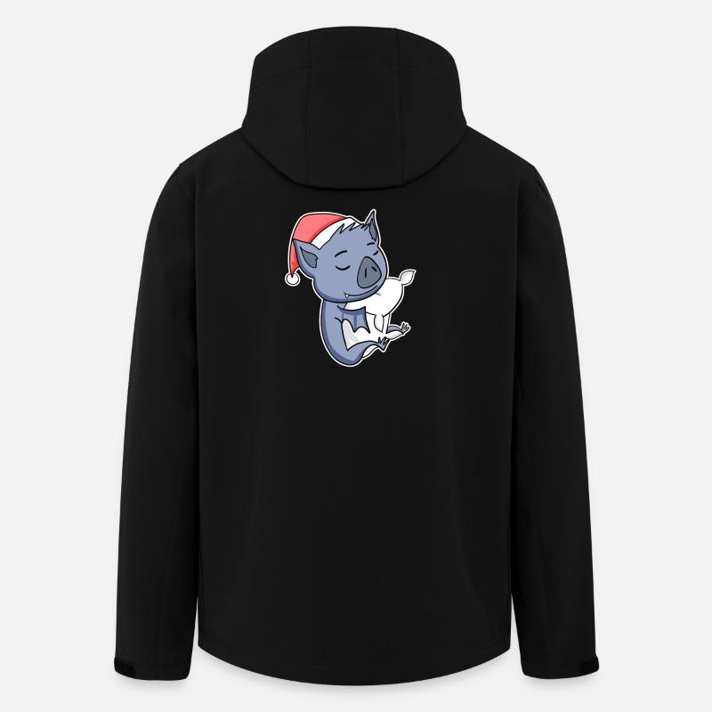 Fledermaus Niedlich Müde Ausschlafen Weihnachten - Recycelte Männer Softshell-Jacke von Stanley/Stella - Schwarz