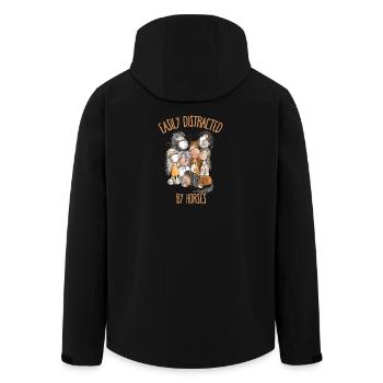 Horse Saying with Horse Motif Easily Distracted - Men’s Recycled Softshell Jacket by Stanley/Stella - black - Back - AI Model Male 185 light (185cm)