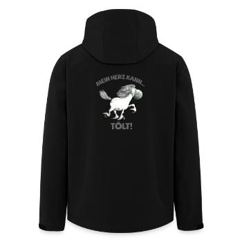 Funny Icelandic Horse My Heart Can Tölt Saying - Men’s Recycled Softshell Jacket by Stanley/Stella - black - Back - AI Model Male 185 light (185cm)