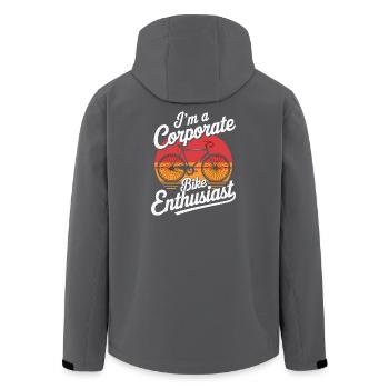 Passionné de vélo d’entreprise - Veste softshell homme en polyester recyclé Stanley/Stella - charbon - Dos - AI Model Male 185 light (185cm)