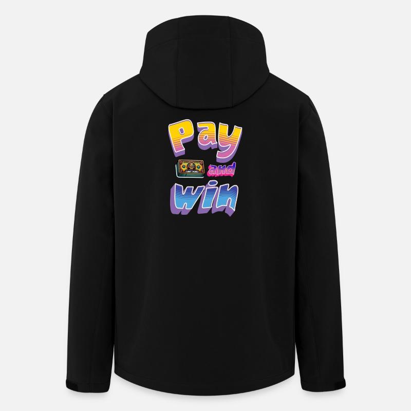 Play and Win Retro Design - Recycelte Männer Softshell-Jacke von Stanley/Stella - Schwarz
