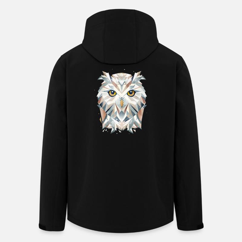 Majestic Snowy Owl - Geometric Elegance - Men’s Recycled Softshell Jacket by Stanley/Stella - black