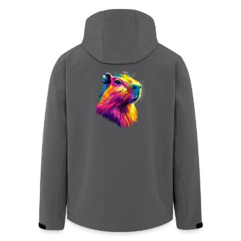 Capybara Be Capy Capybara Funny Capybara - Men’s Recycled Softshell Jacket by Stanley/Stella - anthracite - Back - AI Model Male 185 light (185cm)
