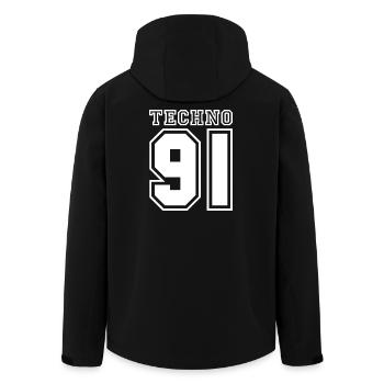 TECHNO 91 - Recycelte Männer Softshell-Jacke von Stanley/Stella - Schwarz - Hinten - AI Model Male 185 light (185cm)