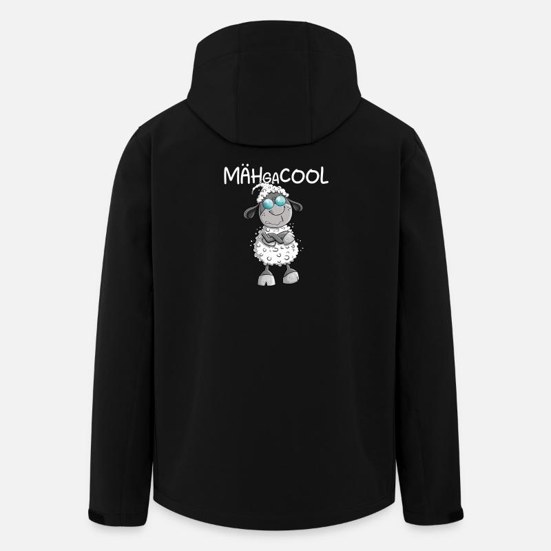 Megacooles Schaf I Mähgacool Wortspiel - Recycelte Männer Softshell-Jacke von Stanley/Stella - Schwarz