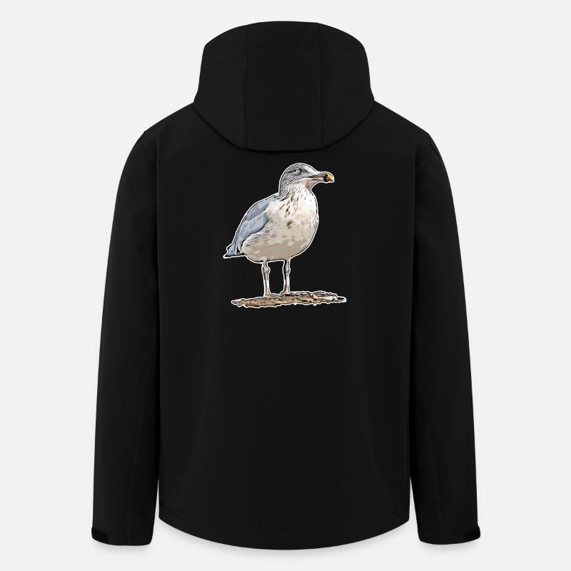 Möwe - Recycelte Männer Softshell-Jacke von Stanley/Stella - Schwarz