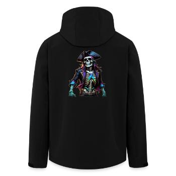 Pirate Skeleton Illustration - Men’s Recycled Softshell Jacket by Stanley/Stella - black - Back - AI Model Male 185 light (185cm)