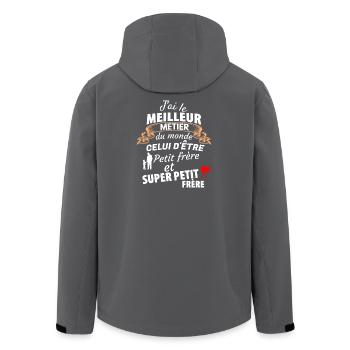 Humorvolles Zitat Bruder Super Klein - Recycelte Männer Softshell-Jacke von Stanley/Stella - Schwarz - Hinten - AI Model Male 185 light (185cm)