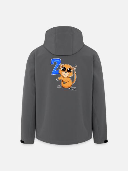 2 Motivo de cumpleaños Quokka - Dos años - Chaqueta softshell hombre de poliéster reciclado de Stanley/Stella - negro