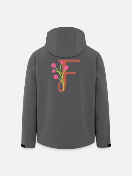 Elegant letter 'F' with flowers - Men’s Recycled Softshell Jacket by Stanley/Stella - black