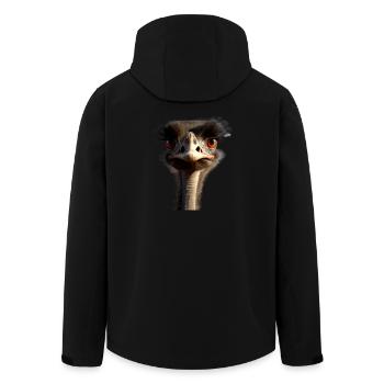 Ostrich Bird Ostrich Large Emu Ratite Bouquets - Men’s Recycled Softshell Jacket by Stanley/Stella - black - Back - AI Model Male 185 light (185cm)