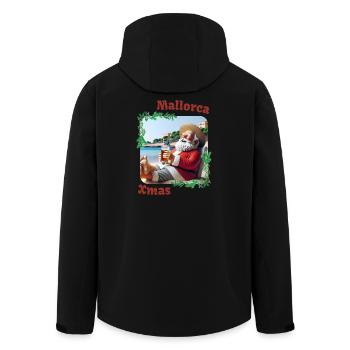 Mallorca Xmas - Weihnachtsmann im Urlaub - Recycelte Männer Softshell-Jacke von Stanley/Stella - Schwarz - Hinten - AI Model Male 185 light (185cm)