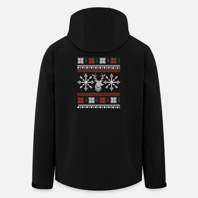 Retro Weihnachtsmuster - Recycelte Männer Softshell-Jacke von Stanley/Stella - Schwarz