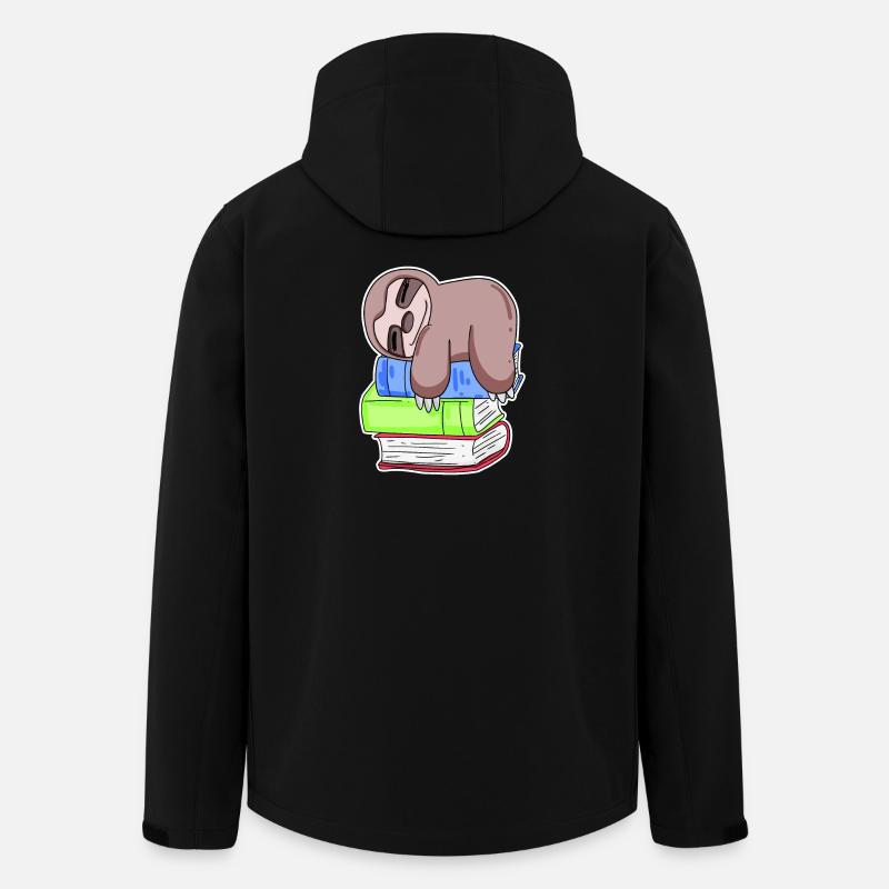 Sloth Book Books Reading - Men’s Recycled Softshell Jacket by Stanley/Stella - black
