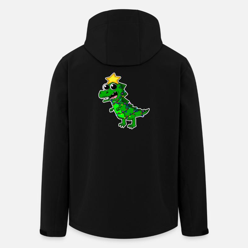 Christmas Tree Dino Dinosaur - Men’s Recycled Softshell Jacket by Stanley/Stella - black