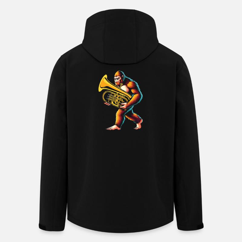 Yeti Gorilla mit Euphonium - Recycelte Männer Softshell-Jacke von Stanley/Stella - Schwarz