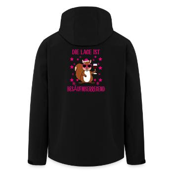 Funny Squirrel - Men’s Recycled Softshell Jacket by Stanley/Stella - black - Back - AI Model Male 185 light (185cm)