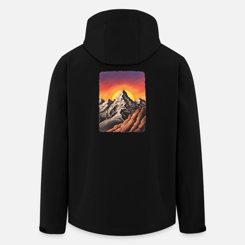 Sonnenuntergang in den Bergen - Recycelte Männer Softshell-Jacke von Stanley/Stella - Schwarz