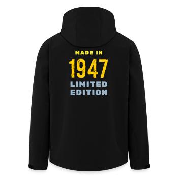 1947 - Men’s Recycled Softshell Jacket by Stanley/Stella - black - Back - AI Model Male 185 light (185cm)